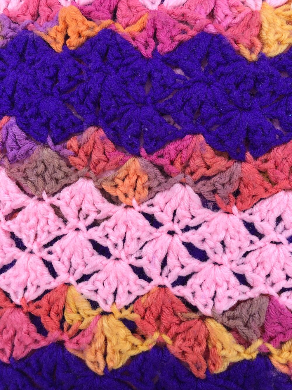 Handmade Crochet Afghan / Throw Blanket Vintage size 54 X 78
